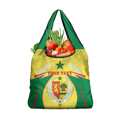 Personalised Afro Senegal Grocery Bag Coat Of Arms Mix African Pattern