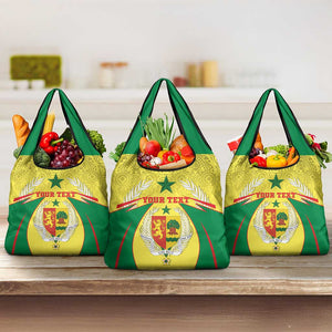 Personalised Afro Senegal Grocery Bag Coat Of Arms Mix African Pattern