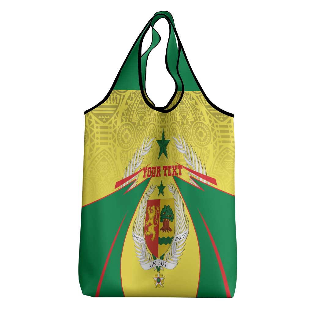 Personalised Afro Senegal Grocery Bag Coat Of Arms Mix African Pattern