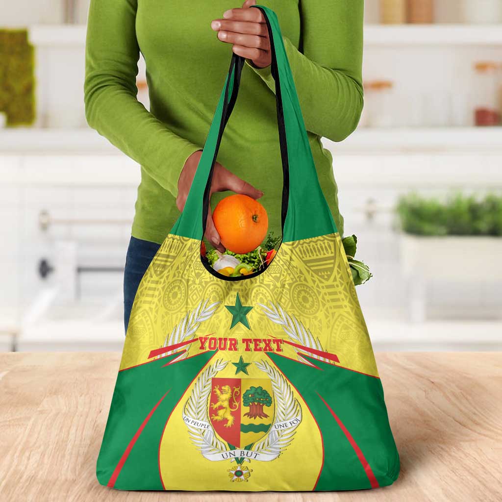 Personalised Afro Senegal Grocery Bag Coat Of Arms Mix African Pattern