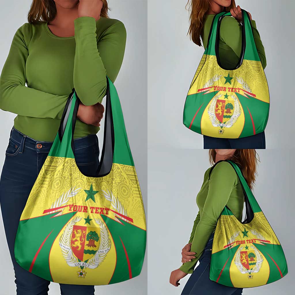 Personalised Afro Senegal Grocery Bag Coat Of Arms Mix African Pattern