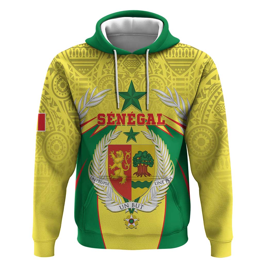 Personalised Afro Senegal Hoodie Coat Of Arms Mix African Pattern