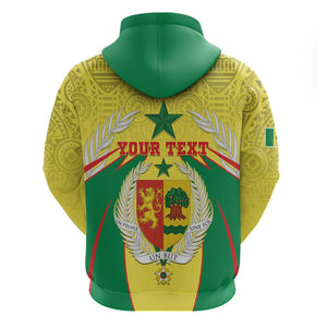 Personalised Afro Senegal Hoodie Coat Of Arms Mix African Pattern