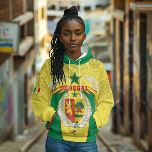 Personalised Afro Senegal Hoodie Coat Of Arms Mix African Pattern