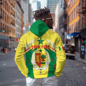 Personalised Afro Senegal Hoodie Coat Of Arms Mix African Pattern