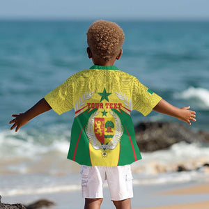 Personalised Afro Senegal Kid Hawaiian Shirt Coat Of Arms Mix African Pattern