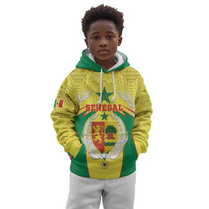 Personalised Afro Senegal Kid Hoodie Coat Of Arms Mix African Pattern