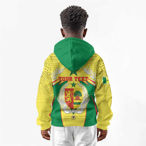 Personalised Afro Senegal Kid Hoodie Coat Of Arms Mix African Pattern