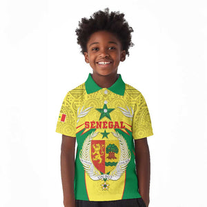 Personalised Afro Senegal Kid Polo Shirt Coat Of Arms Mix African Pattern