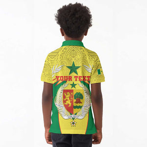 Personalised Afro Senegal Kid Polo Shirt Coat Of Arms Mix African Pattern