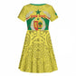 Personalised Afro Senegal Kid Short Sleeve Dress Coat Of Arms Mix African Pattern