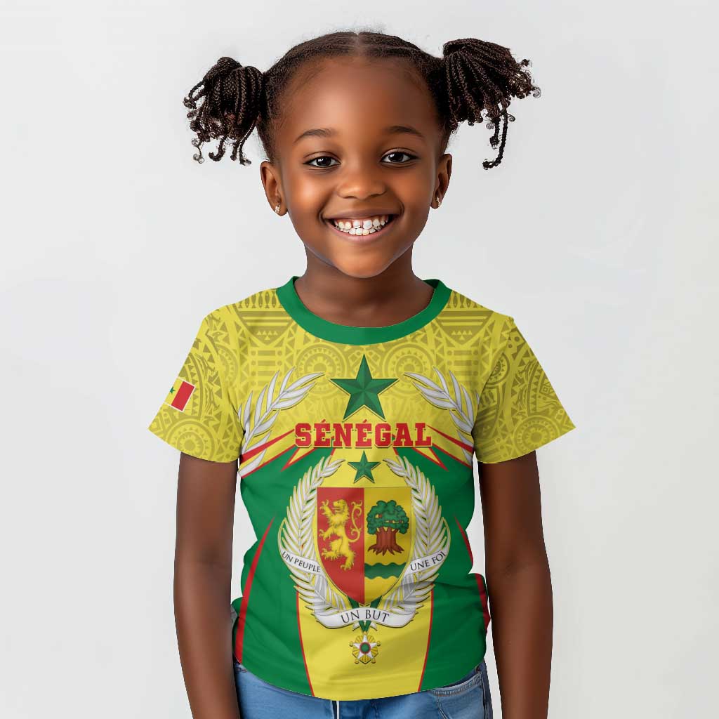 Personalised Afro Senegal Kid T shirt Coat Of Arms Mix African Pattern