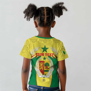 Personalised Afro Senegal Kid T shirt Coat Of Arms Mix African Pattern