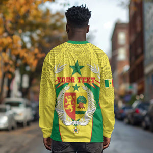 Personalised Afro Senegal Long Sleeve Shirt Coat Of Arms Mix African Pattern