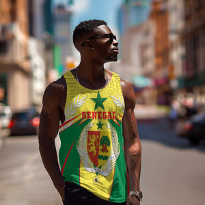 Personalised Afro Senegal Men Tank Top Coat Of Arms Mix African Pattern