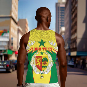 Personalised Afro Senegal Men Tank Top Coat Of Arms Mix African Pattern