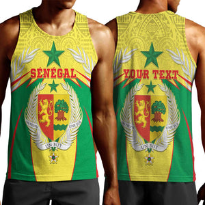 Personalised Afro Senegal Men Tank Top Coat Of Arms Mix African Pattern