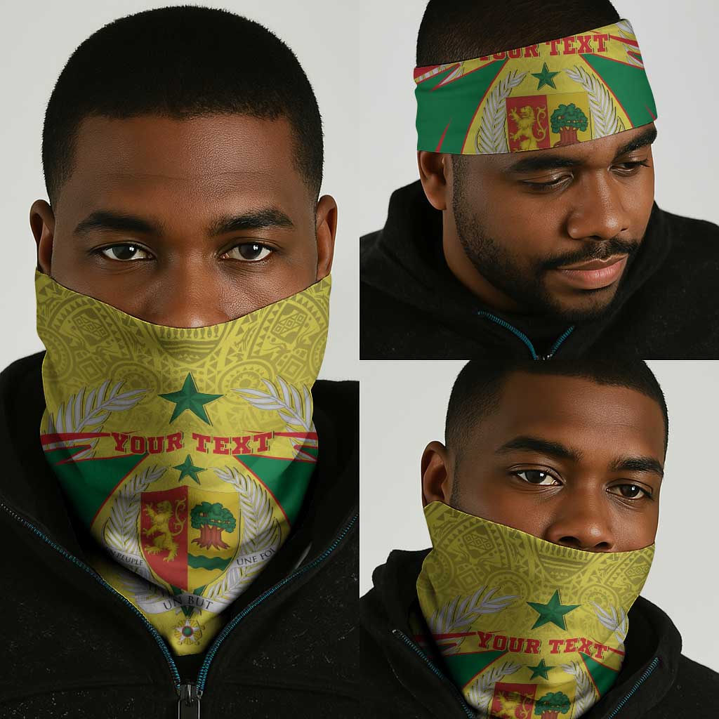Personalised Afro Senegal Neck Gaiter Coat Of Arms Mix African Pattern LT15