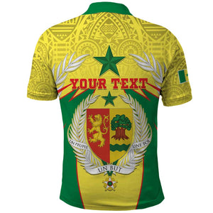 Personalised Afro Senegal Polo Shirt Coat Of Arms Mix African Pattern