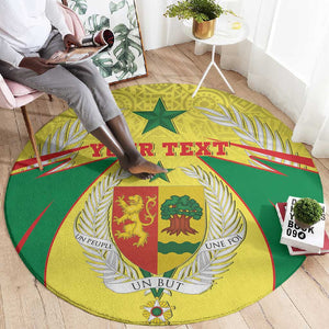 Personalised Afro Senegal Round Carpet Coat Of Arms Mix African Pattern