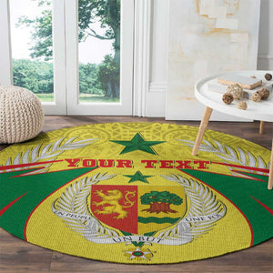 Personalised Afro Senegal Round Carpet Coat Of Arms Mix African Pattern