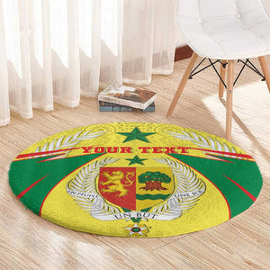 Personalised Afro Senegal Round Carpet Coat Of Arms Mix African Pattern