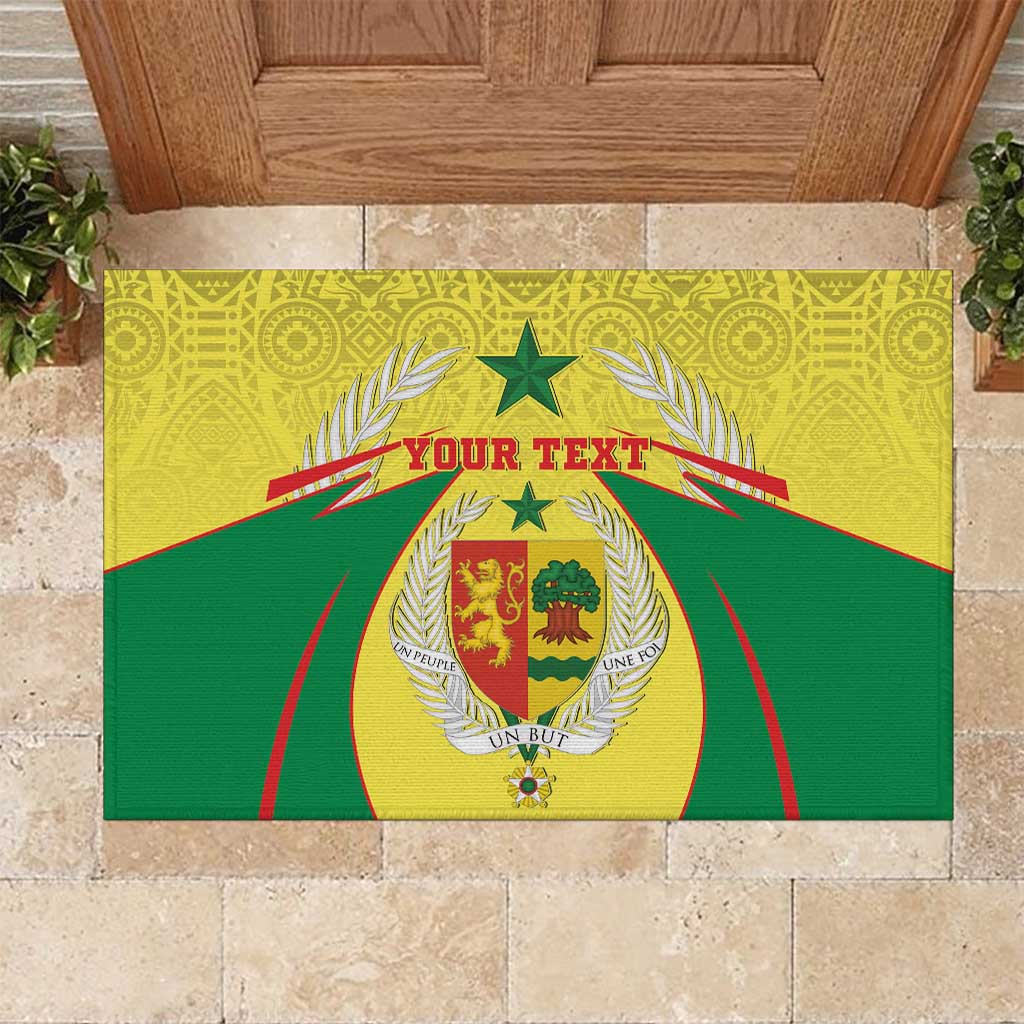 Personalised Afro Senegal Rubber Doormat Coat Of Arms Mix African Pattern