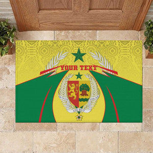 Personalised Afro Senegal Rubber Doormat Coat Of Arms Mix African Pattern