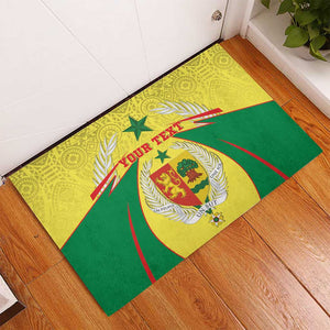 Personalised Afro Senegal Rubber Doormat Coat Of Arms Mix African Pattern