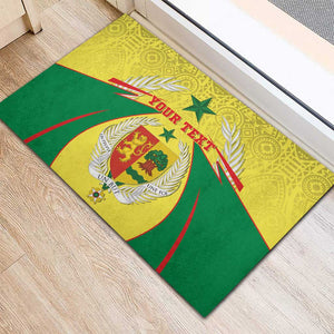 Personalised Afro Senegal Rubber Doormat Coat Of Arms Mix African Pattern