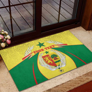 Personalised Afro Senegal Rubber Doormat Coat Of Arms Mix African Pattern