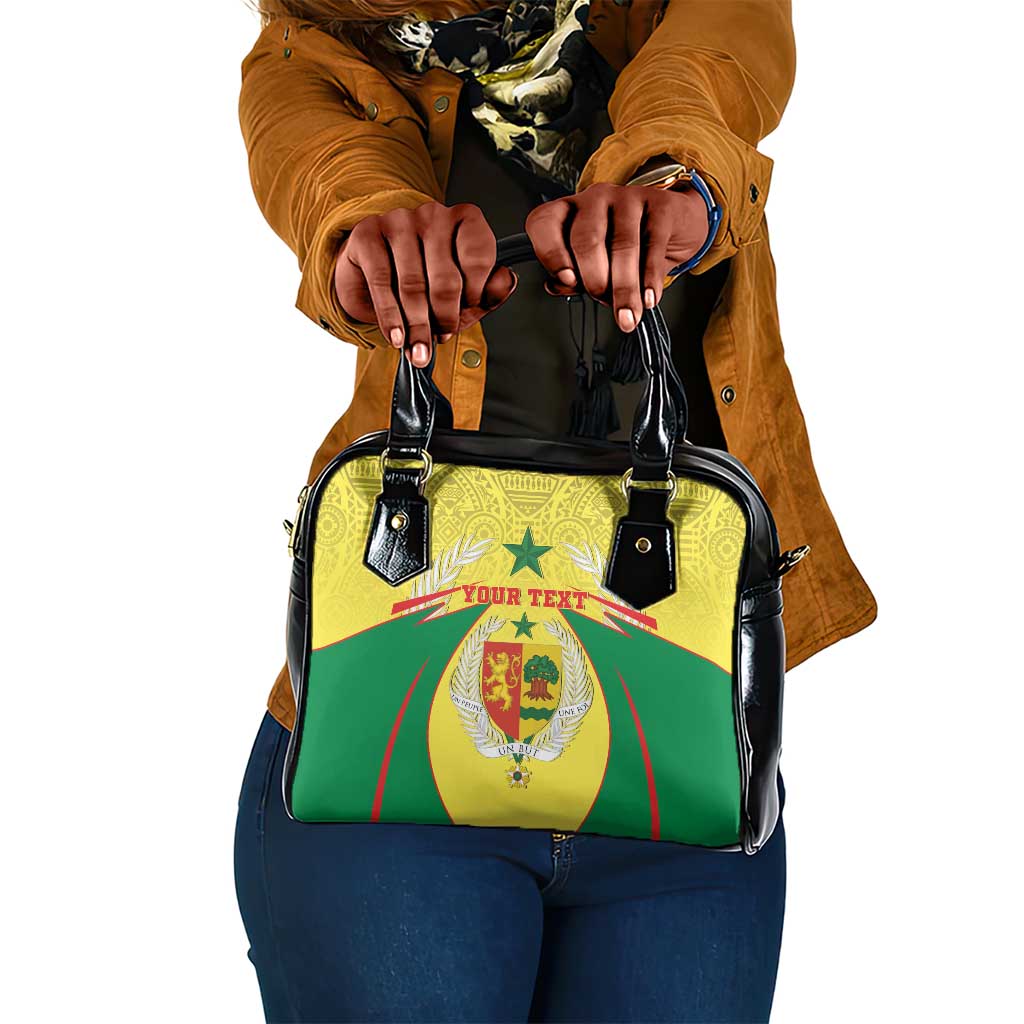 Personalised Afro Senegal Shoulder Handbag Coat Of Arms Mix African Pattern