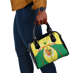 Personalised Afro Senegal Shoulder Handbag Coat Of Arms Mix African Pattern