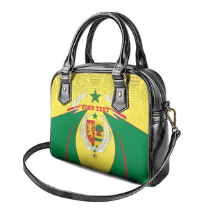 Personalised Afro Senegal Shoulder Handbag Coat Of Arms Mix African Pattern