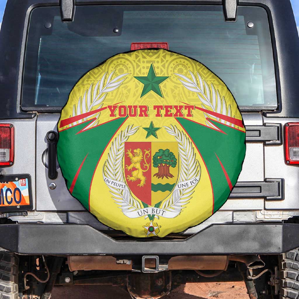 Personalised Afro Senegal Spare Tire Cover Coat Of Arms Mix African Pattern