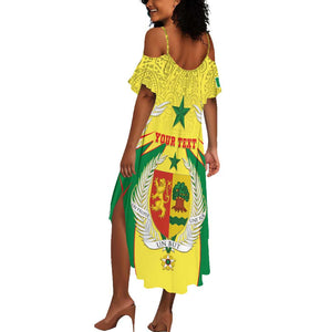 Personalised Afro Senegal Summer Maxi Dress Coat Of Arms Mix African Pattern