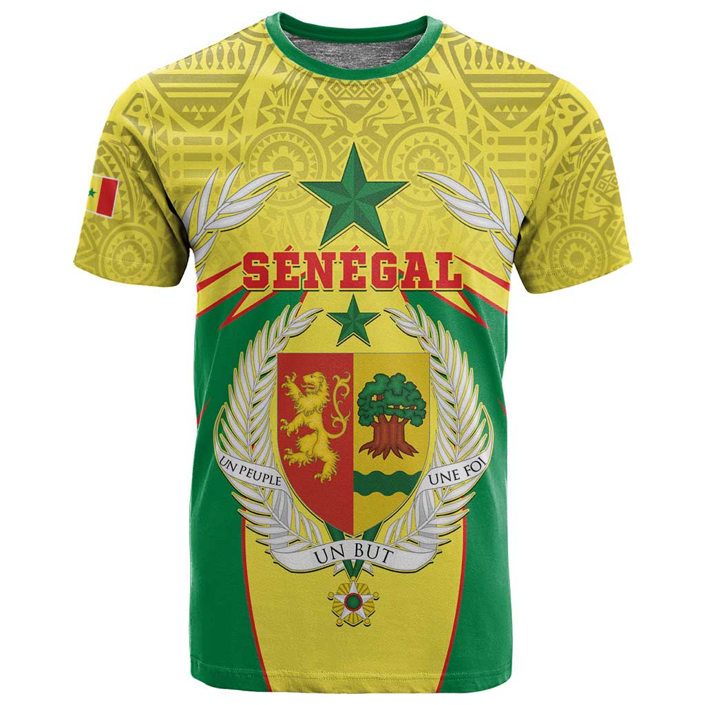 Personalised Afro Senegal T shirt Coat Of Arms Mix African Pattern