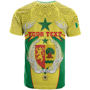 Personalised Afro Senegal T shirt Coat Of Arms Mix African Pattern