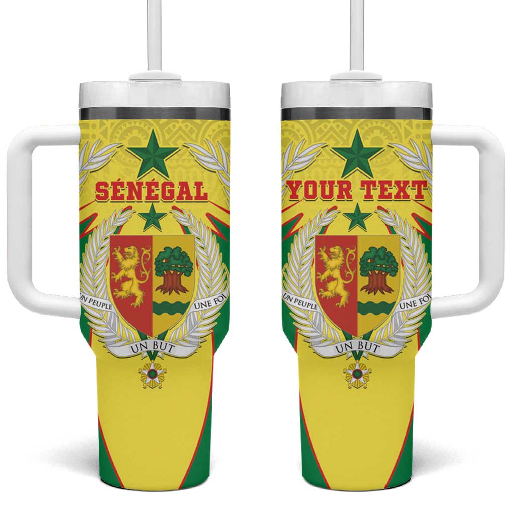 Personalised Afro Senegal Tumbler With Handle Coat Of Arms Mix African Pattern