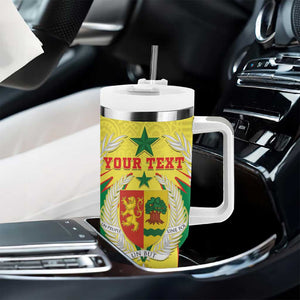 Personalised Afro Senegal Tumbler With Handle Coat Of Arms Mix African Pattern