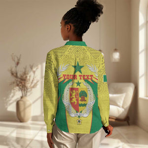 Personalised Afro Senegal Women Casual Shirt Coat Of Arms Mix African Pattern