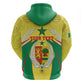 Personalised Afro Senegal Zip Hoodie Coat Of Arms Mix African Pattern