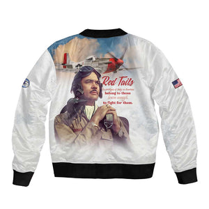 Sky Leaders of WWII Bomber Jacket Red Tails Tuskegee Tribute - African Pride