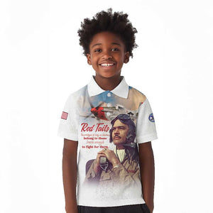 Sky Leaders of WWII Kid Polo Shirt Red Tails Tuskegee Tribute LT15