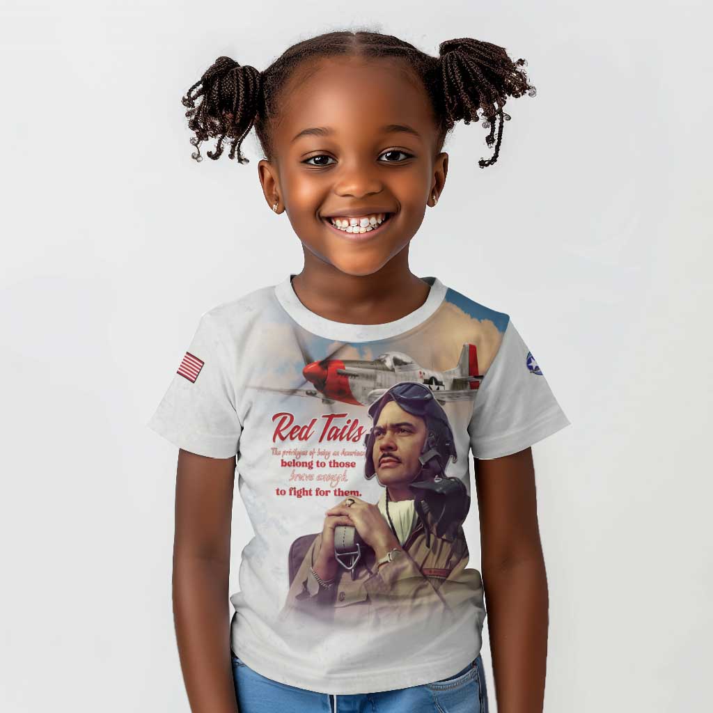 Sky Leaders of WWII Kid T shirt Red Tails Tuskegee Tribute LT15