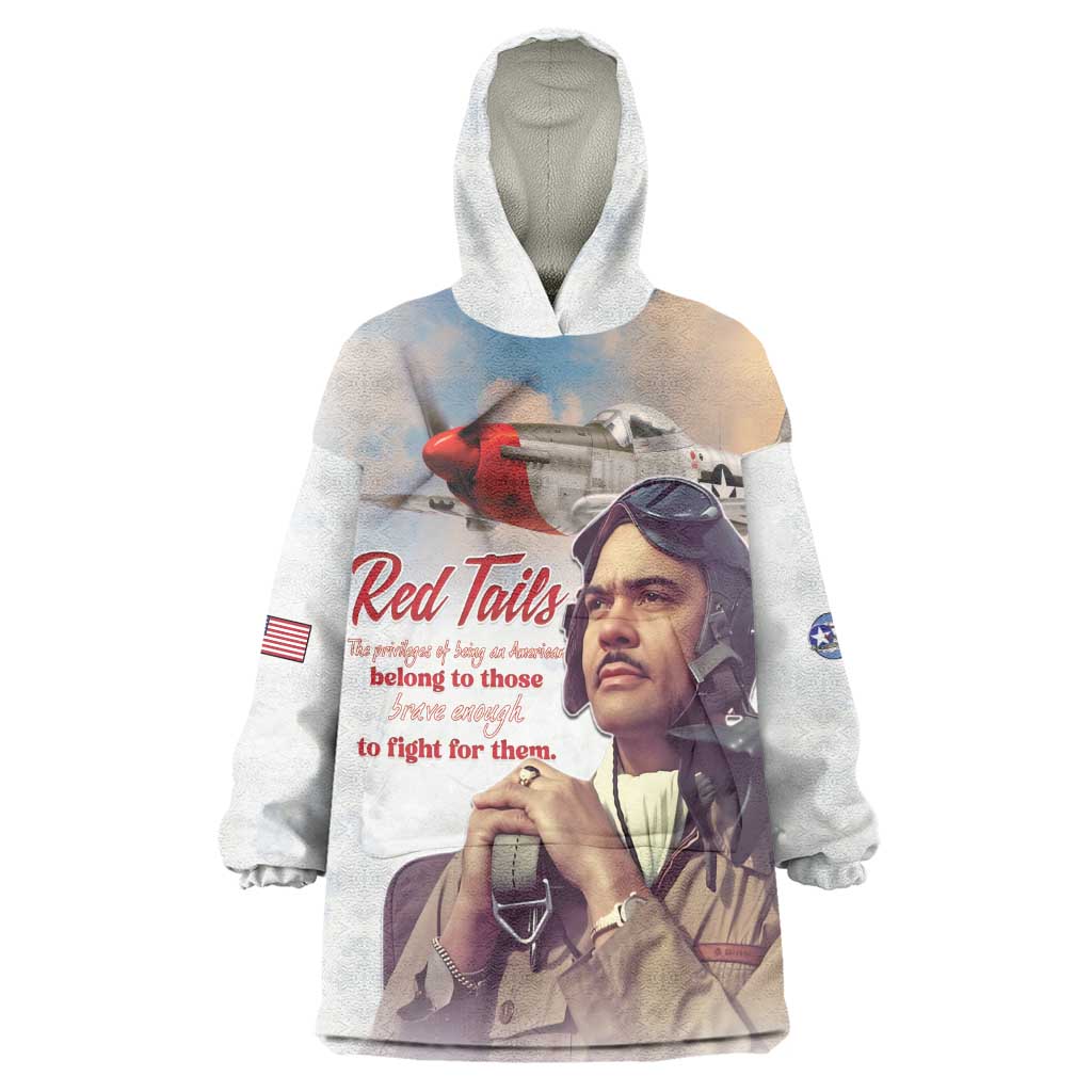 Sky Leaders of WWII Kid Wearable Blanket Hoodie Red Tails Tuskegee Tribute - African Pride