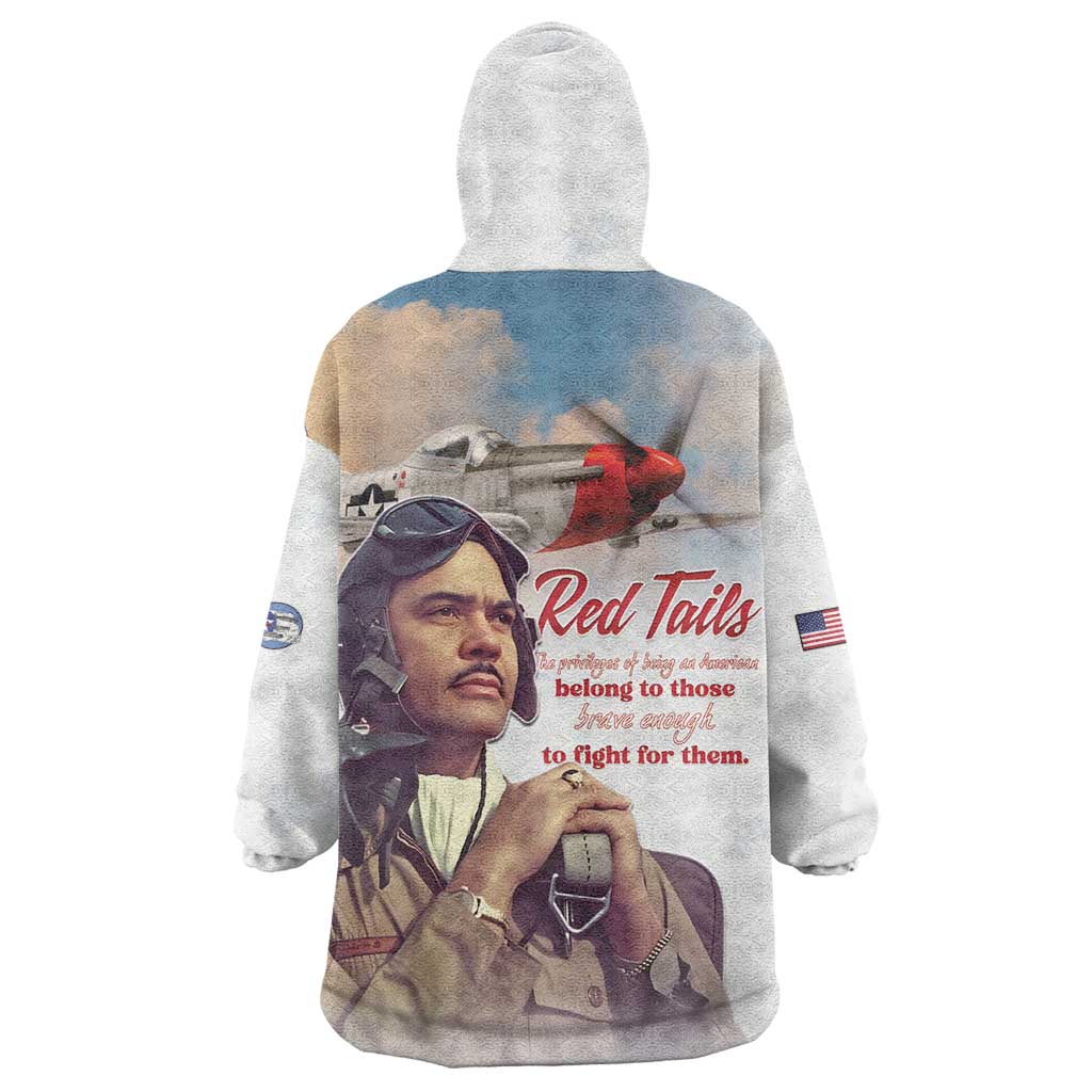 Sky Leaders of WWII Kid Wearable Blanket Hoodie Red Tails Tuskegee Tribute - African Pride