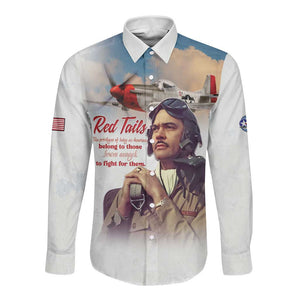 Sky Leaders of WWII Long Sleeve Button Shirt Red Tails Tuskegee Tribute - African Pride