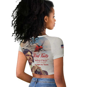 Sky Leaders of WWII Raglan Cropped T shirt Red Tails Tuskegee Tribute LT15