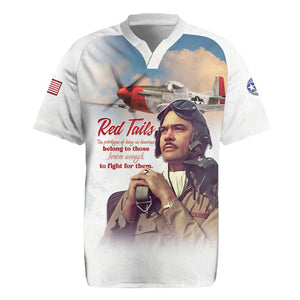 Sky Leaders of WWII Rugby Jersey Red Tails Tuskegee Tribute LT15